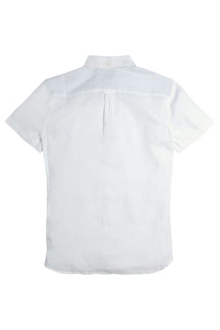 Short Sleeve Linen Blend Shirt (3mths-6yrs)